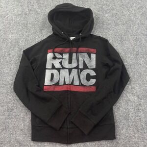 Live Nation Run DMC Full Zip Hoodie Small Black Graphic Logo Mens